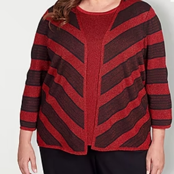 ALFRED dunner WOMENS shimmer tierd sweater top SIZE 3X nwt - Picture 5 of 5